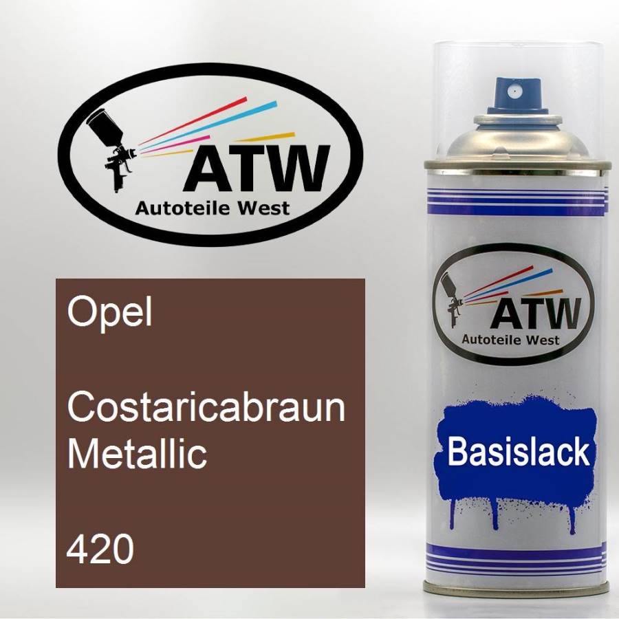 Opel, Costaricabraun Metallic, 420: 400ml Sprühdose, von ATW Autoteile West.